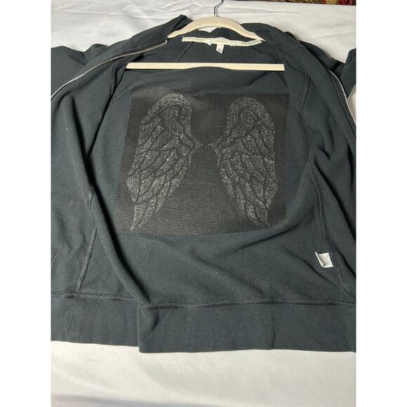 Victoria's Secret Black Angel Wing Sequin Hoodie Zip Up Sweatshirt size XS - Picture 10 of 14